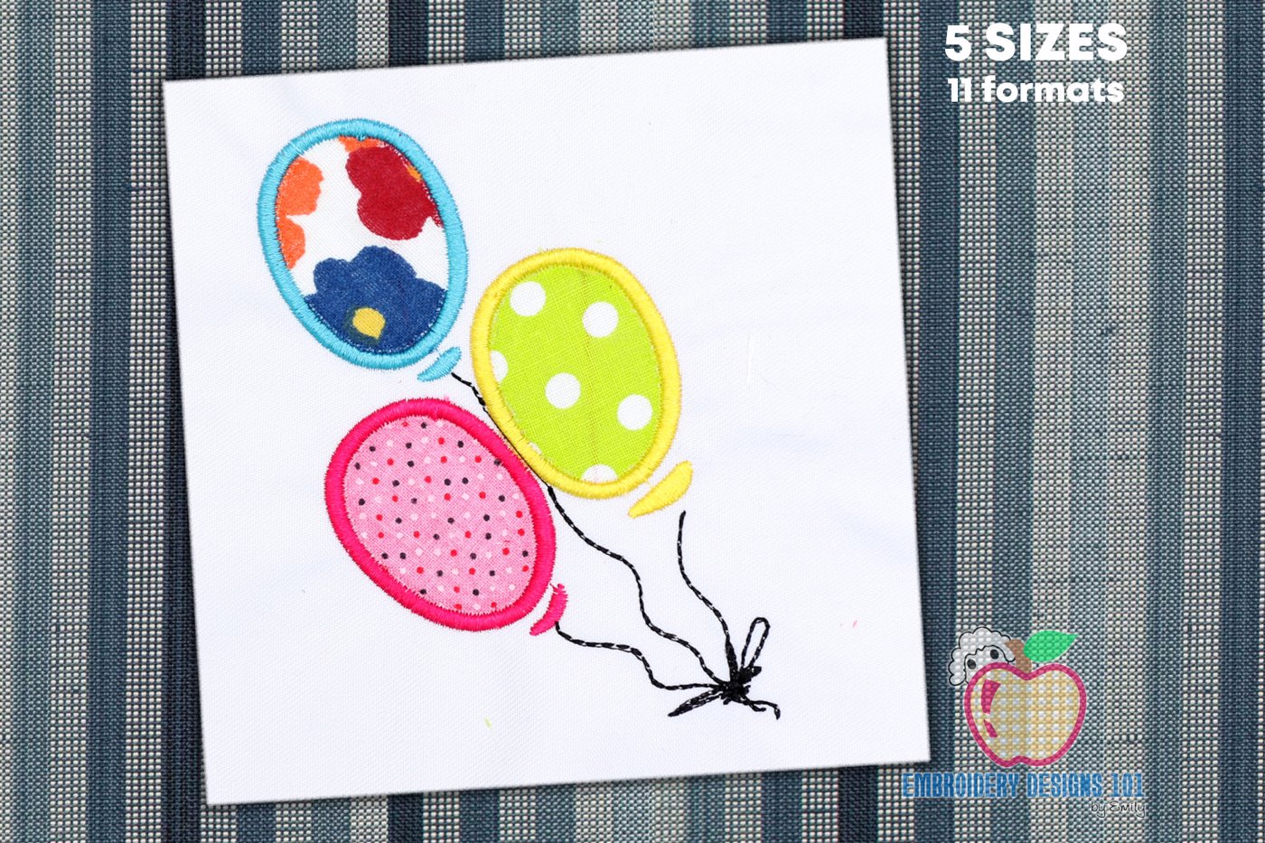 3 Balloon Trio Applique