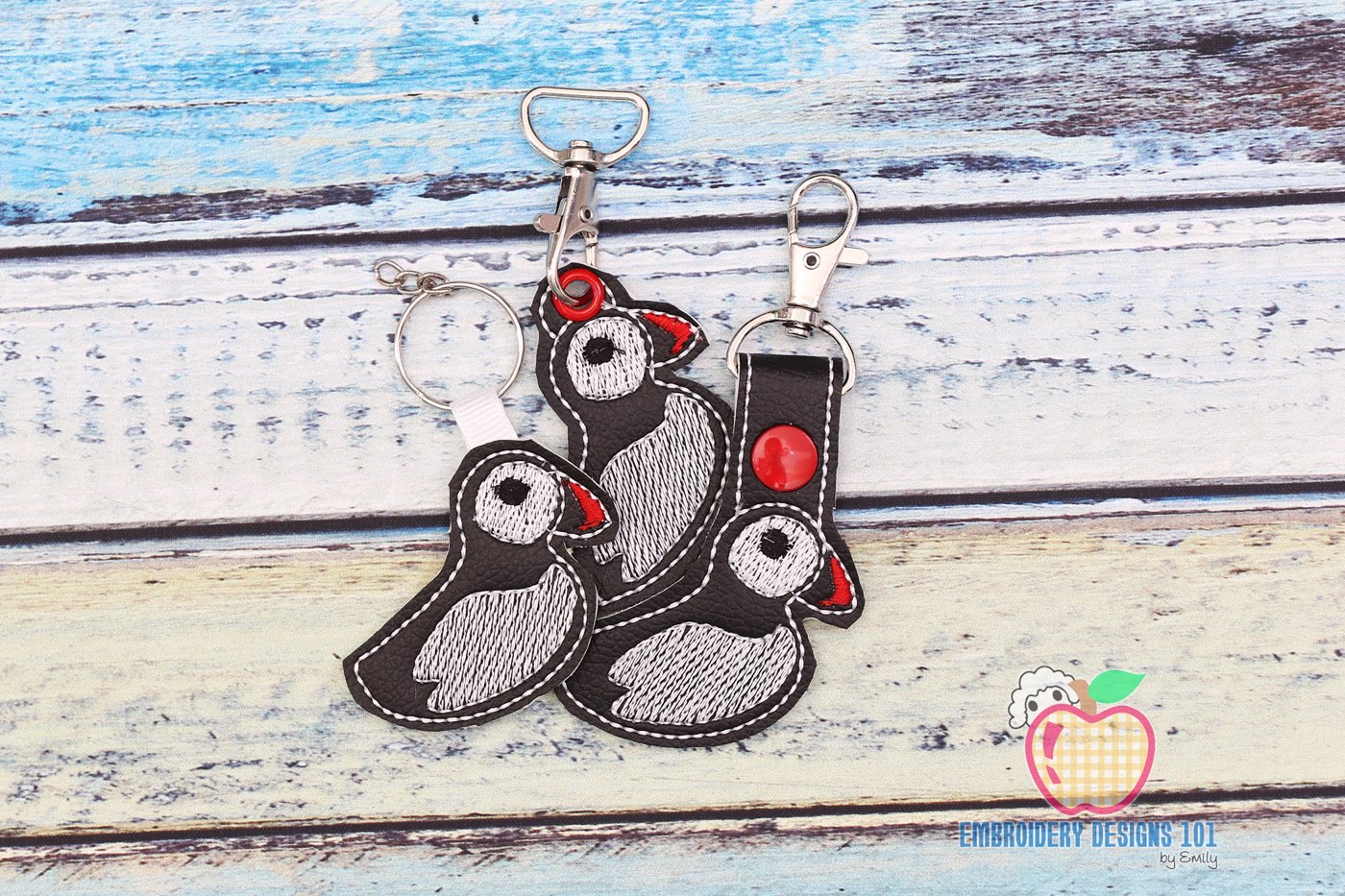 Atlantic Puffin Bird ITH Keyfob Design