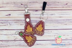 Camping Campfire ITH Key Fob Pattern