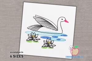 Swan Bird1 Sketch Embroidery