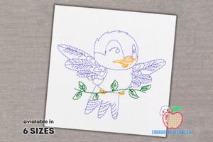 Cartoon Bird Running Line