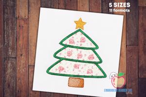 Decorative Christmas Tree Embroidery Applique