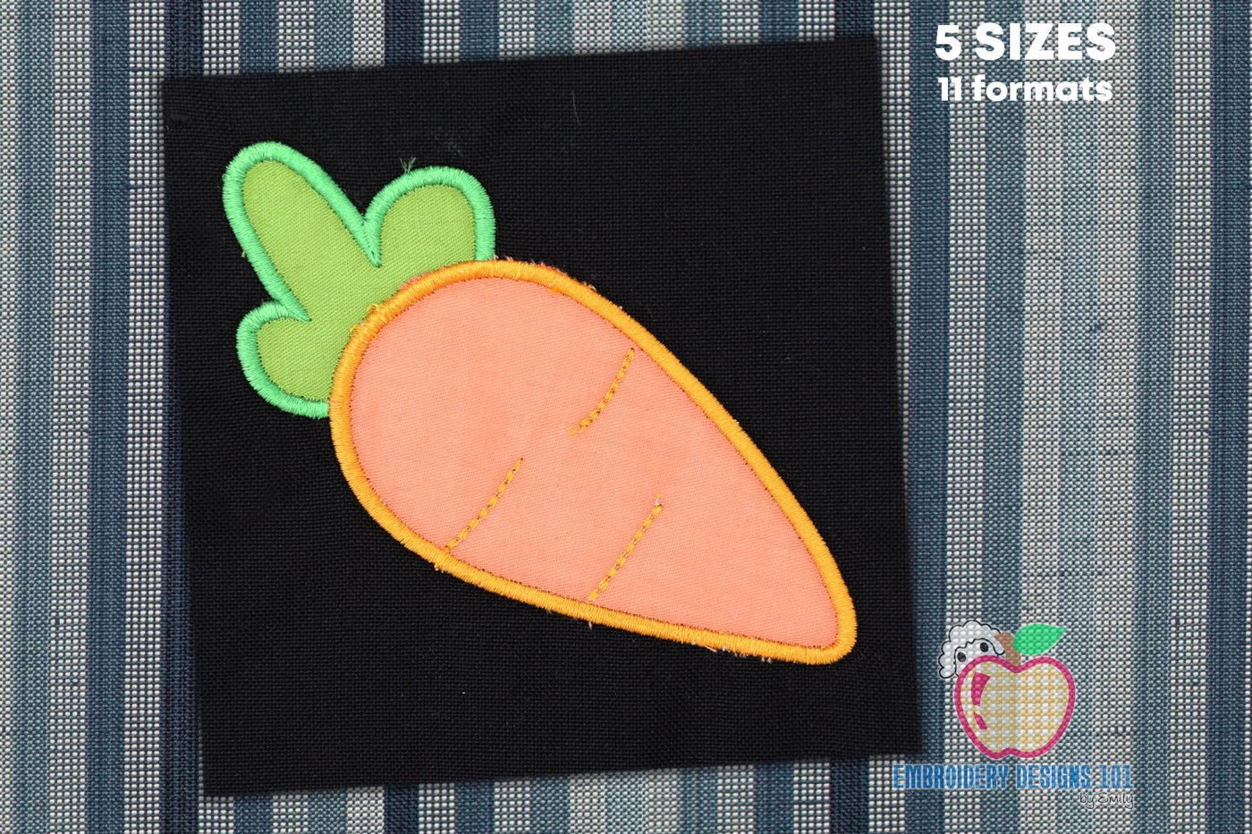 Green and Red Carrot Applique