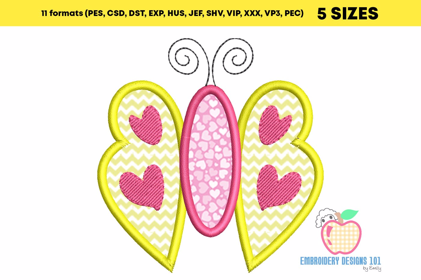 Valentine Butterfly Applique Pattern