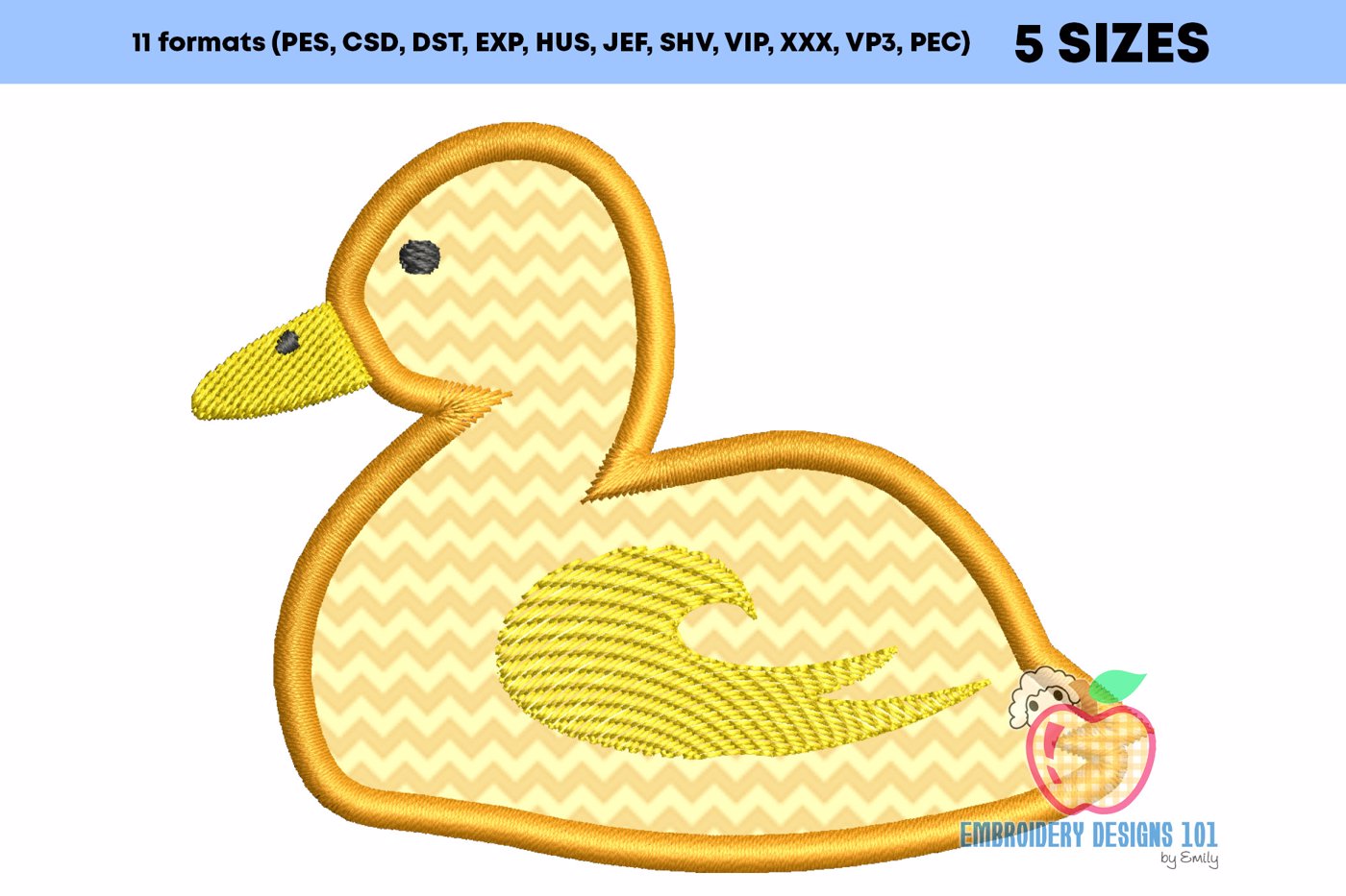 Resting Duckling Applique Design