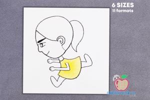 The Girl In A Running Pose Quick Stitch