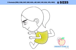 The Girl In A Running Pose Quick Stitch