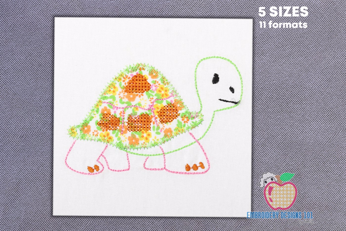 Cartoon Tortoise Applique For Kids