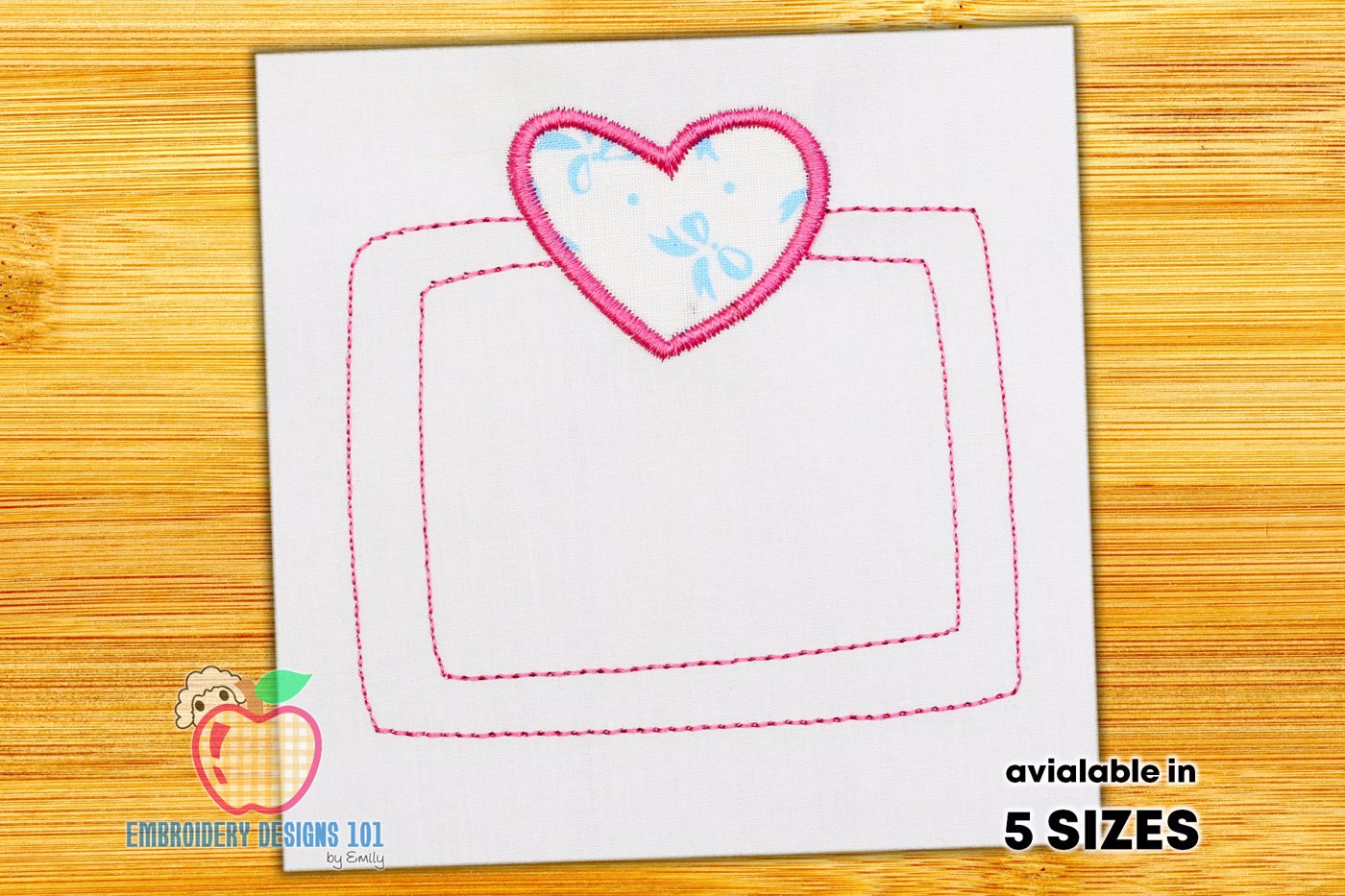 Heart Frame with Bursts Applique