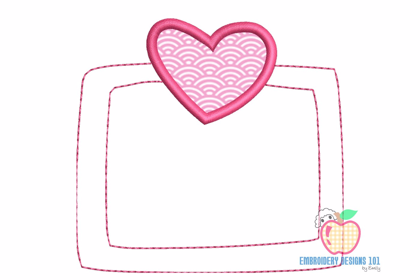 Heart Frame with Bursts Applique