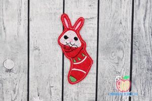 Cute Christmas Bunny Ornament Embroidery