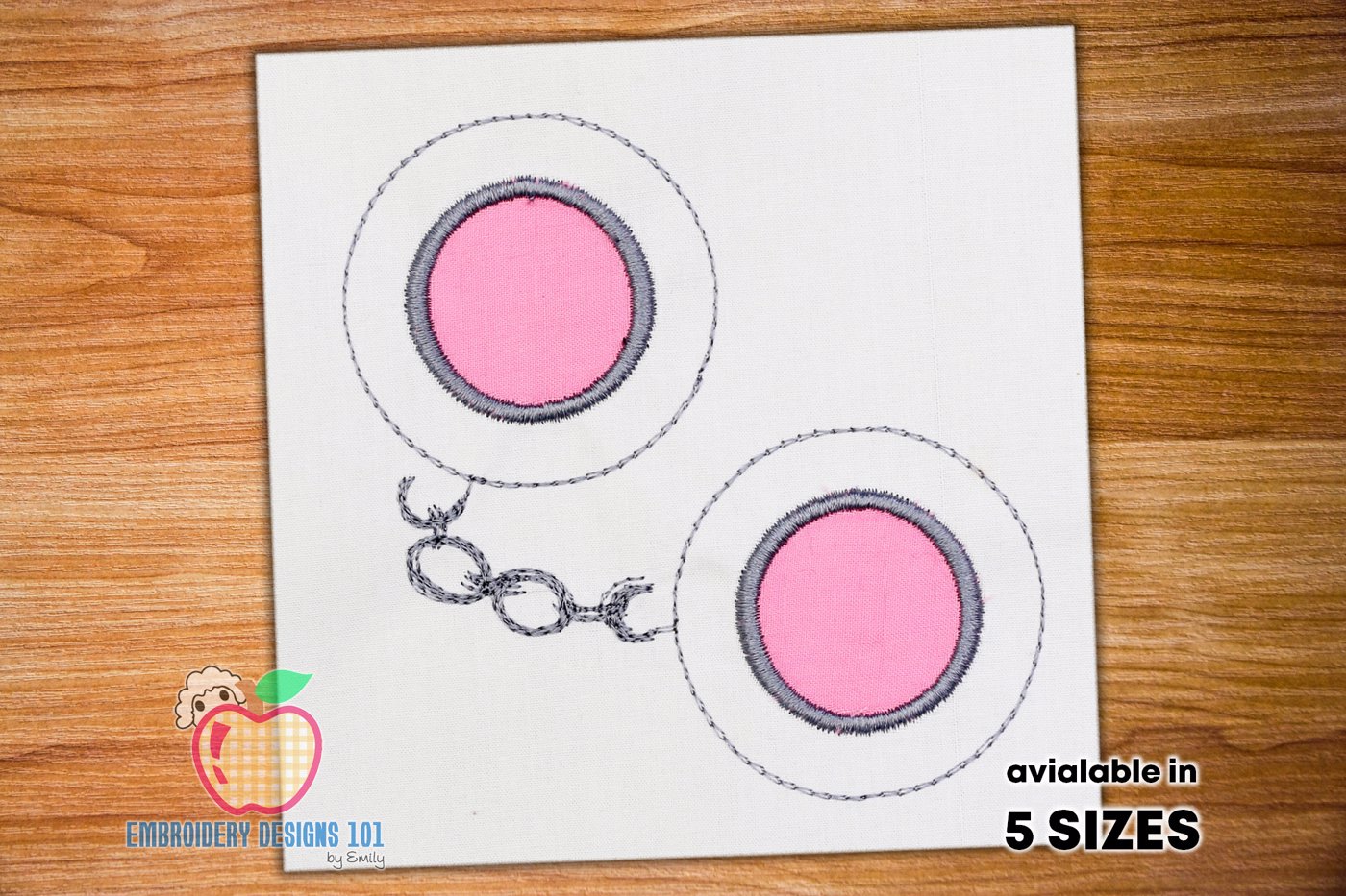 Handcuffs Embroidery Applique Designs