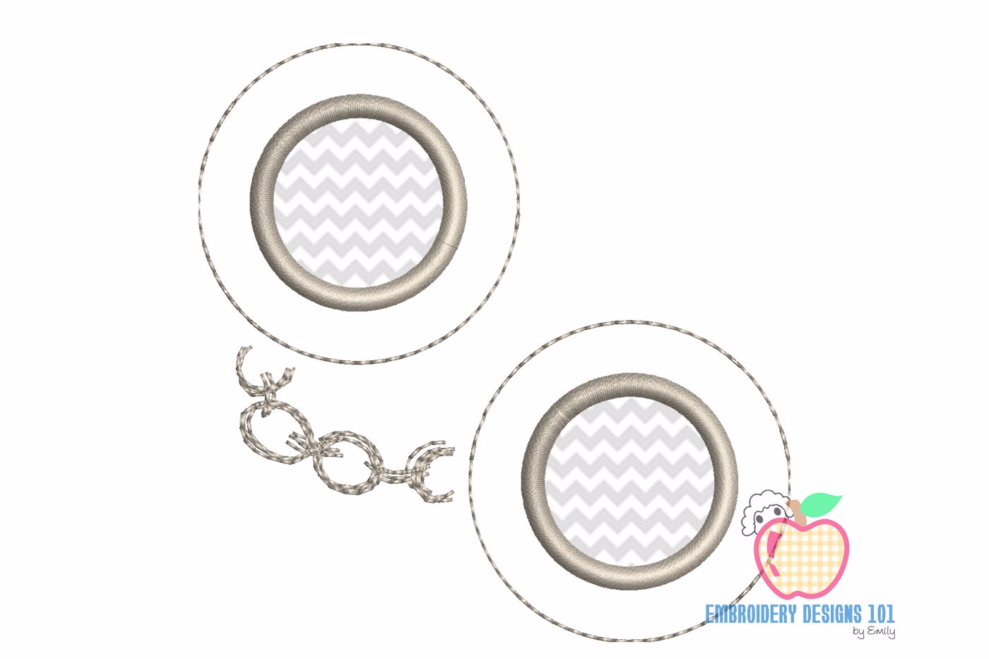 Handcuffs Embroidery Applique Designs