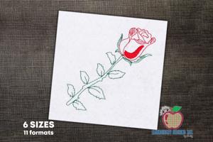 Single Rose Sketch Embroidery