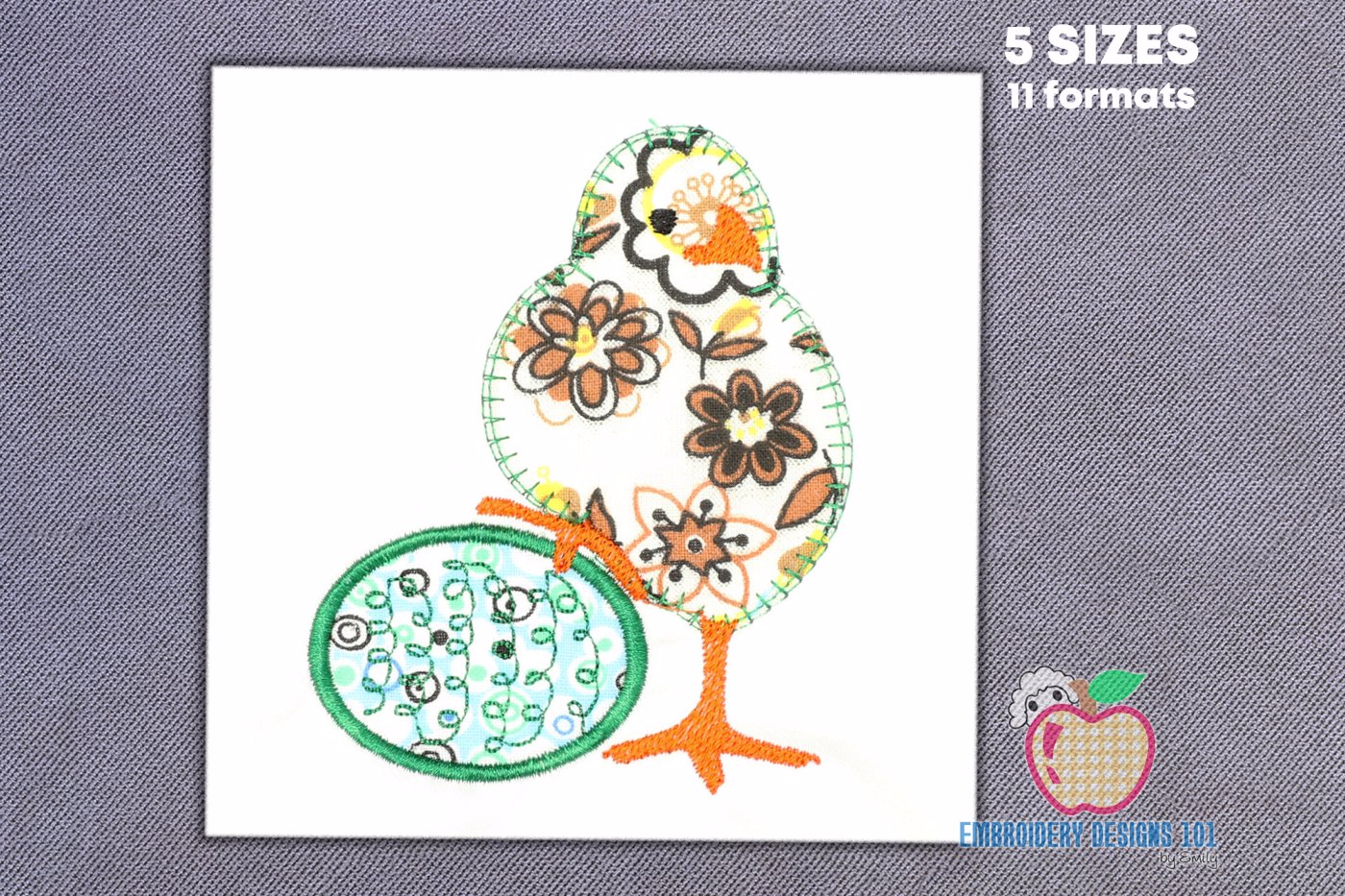 Small Chick With An Egg Applique