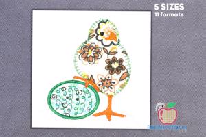 Small Chick With An Egg Applique