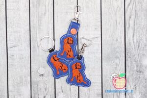 Brown Dog Sitting ITH Keyfob Design