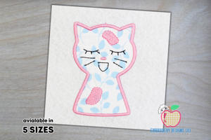 Applique Design Of  Cute Kitty Kat
