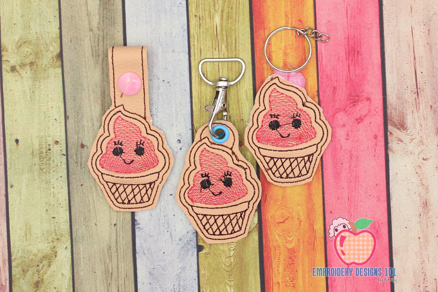 Ice Cream ITH Snaptab Keyfob Design