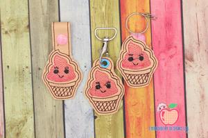 Ice Cream ITH Snaptab Keyfob Design