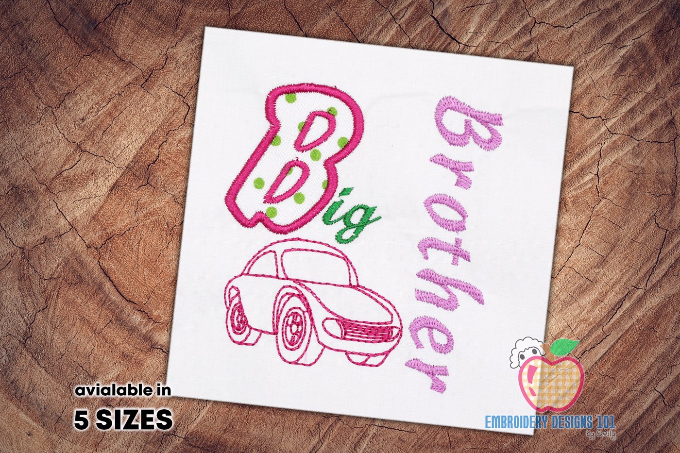 Big Brother Car Design Applique For Kids