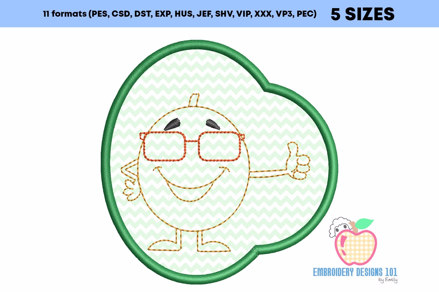 The Smiling Face Showing Thumbs Up Applique Pattern