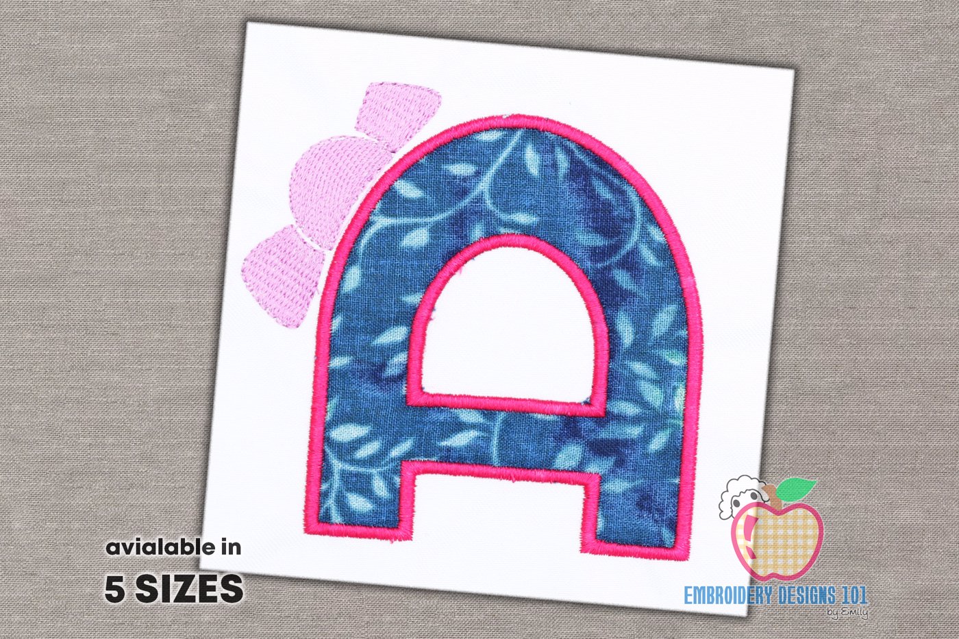 Letter A with Bow Applique