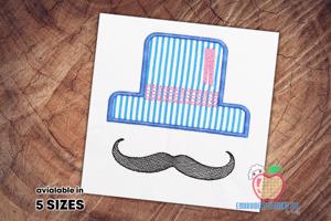 Hat and Mustache Applique Pattern