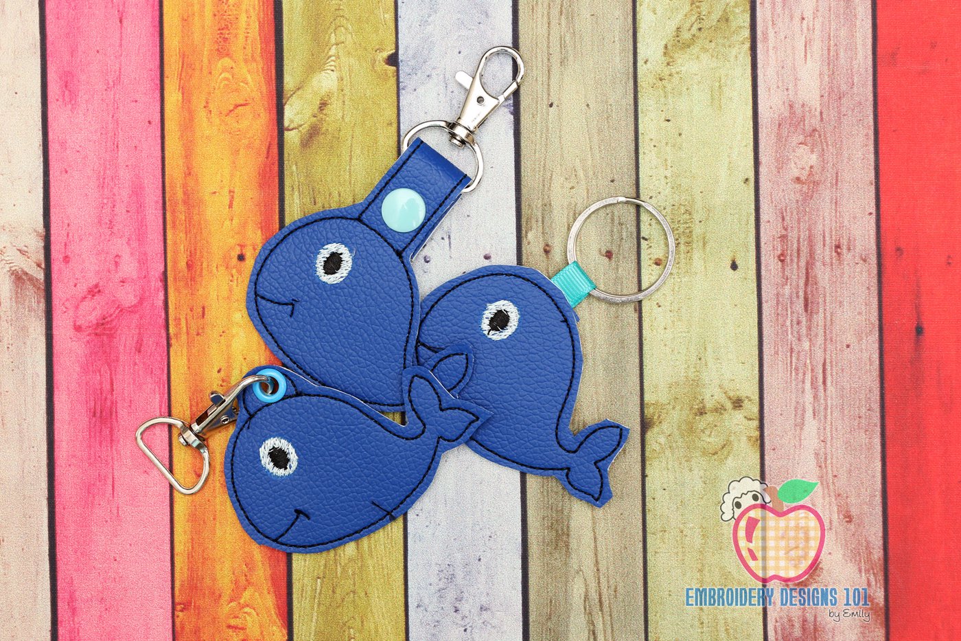 Cute Blue Whale ITH KeyFob Snaptab