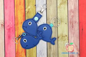 Cute Blue Whale ITH KeyFob Snaptab